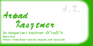 arpad kasztner business card